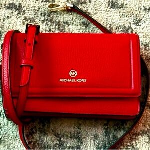 MICHAEL KORS JET SET CHARM Small Phone Crossbody Leather Bag NWT